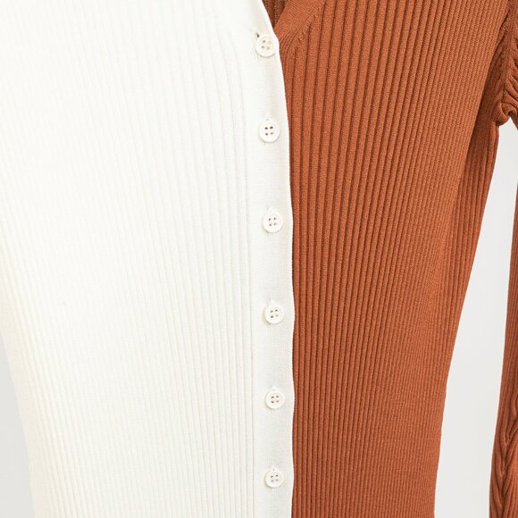 STAUD Shoko Tan & White Colourblock Sweater Dress - Picture 8 of 11